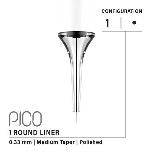 Vertix Pico Round Liner  1 / 0.33mm Medium Taper (20 pack)